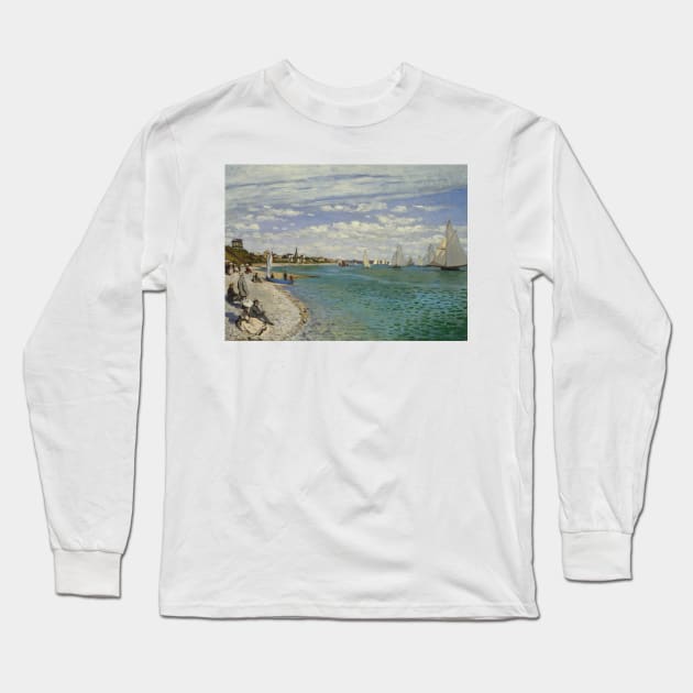 Regatta at Sainte-Adresse by Claude Monet Long Sleeve T-Shirt by Classic Art Stall